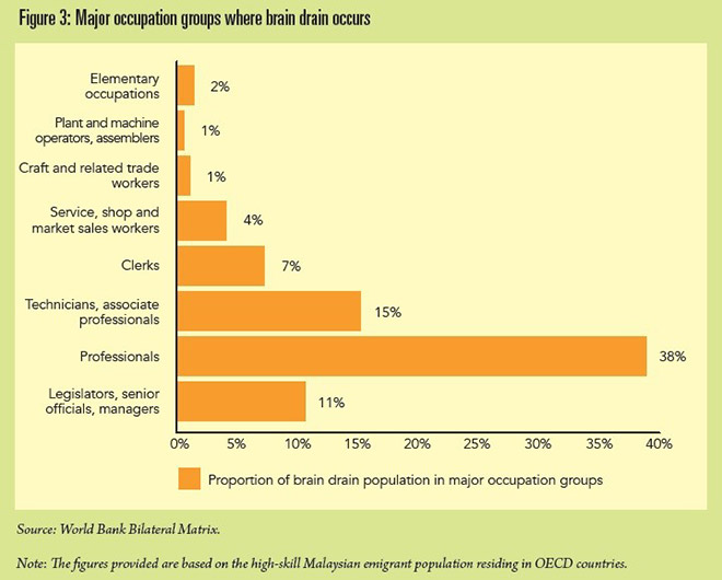 Figure 3: Major occupation groups where brain drain occurs // SOURCE: World Bank Bilateral Matrix 